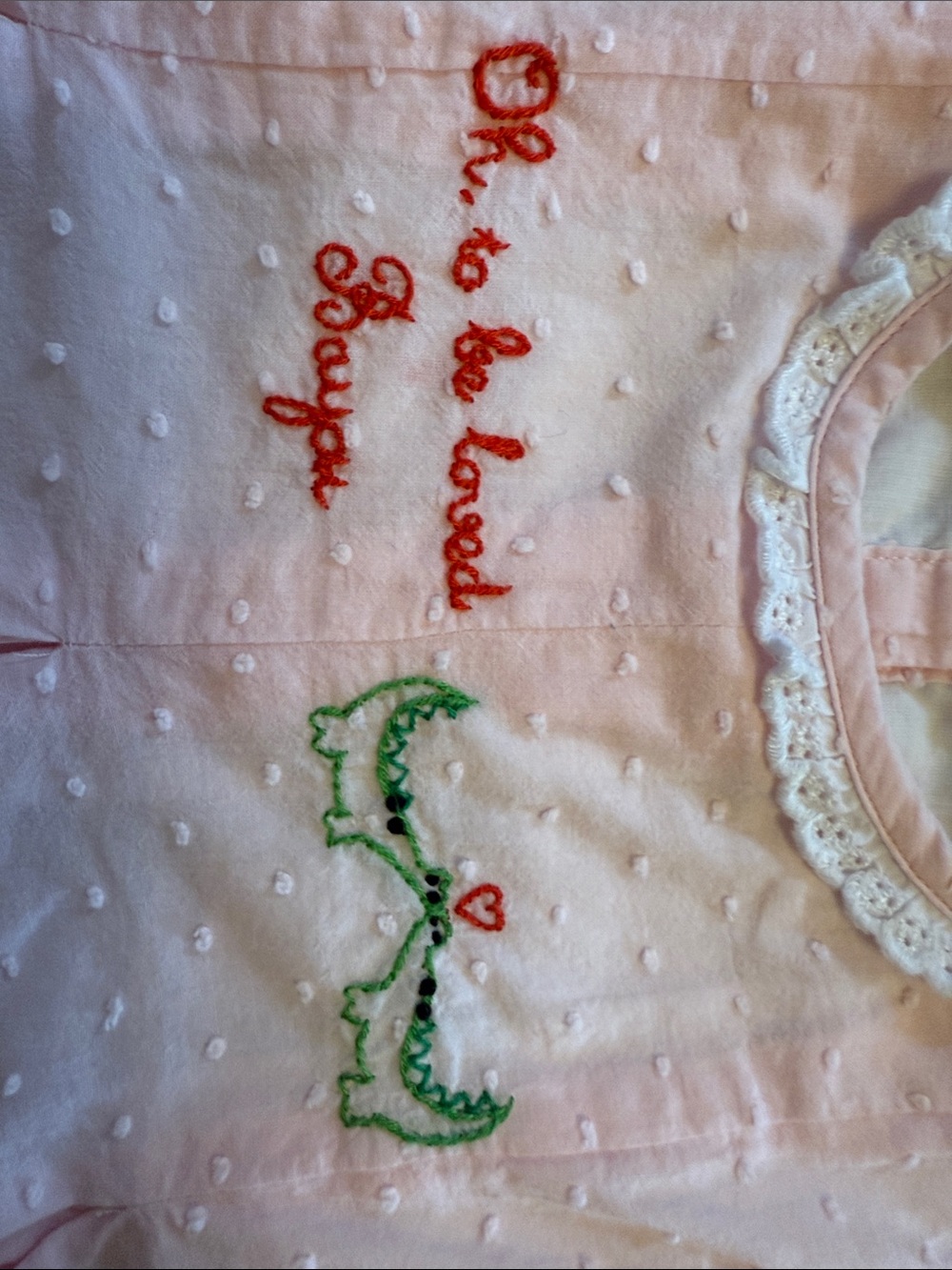 Embroidered Pink Swiss-Dot Pleated Baby Dress size 4 - Picture 4 of 4